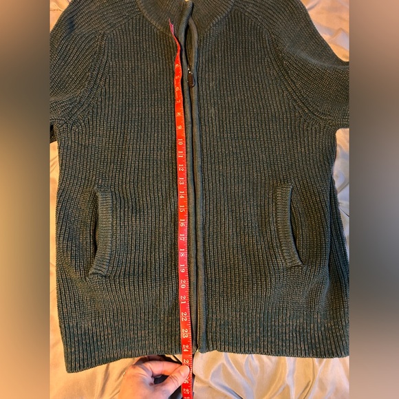 LL Bean Men's Cardigan Size Medium-reg Full-Zip Dark Green - Picture 4 of 6